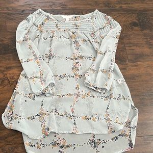 Light weight blue floral blouse
